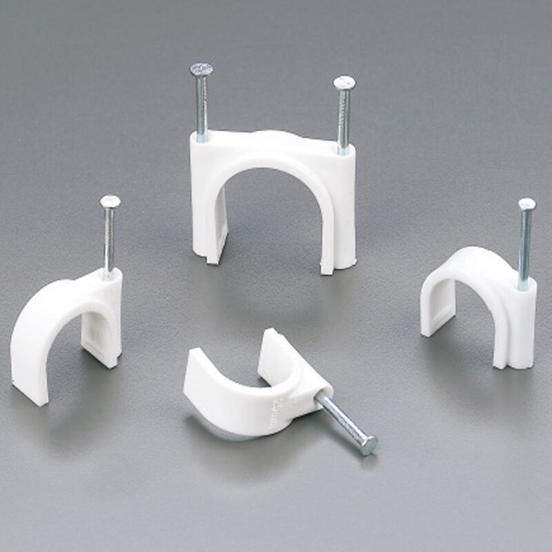 White Plastic Electric Circle Cable Clip with Nails manufacture