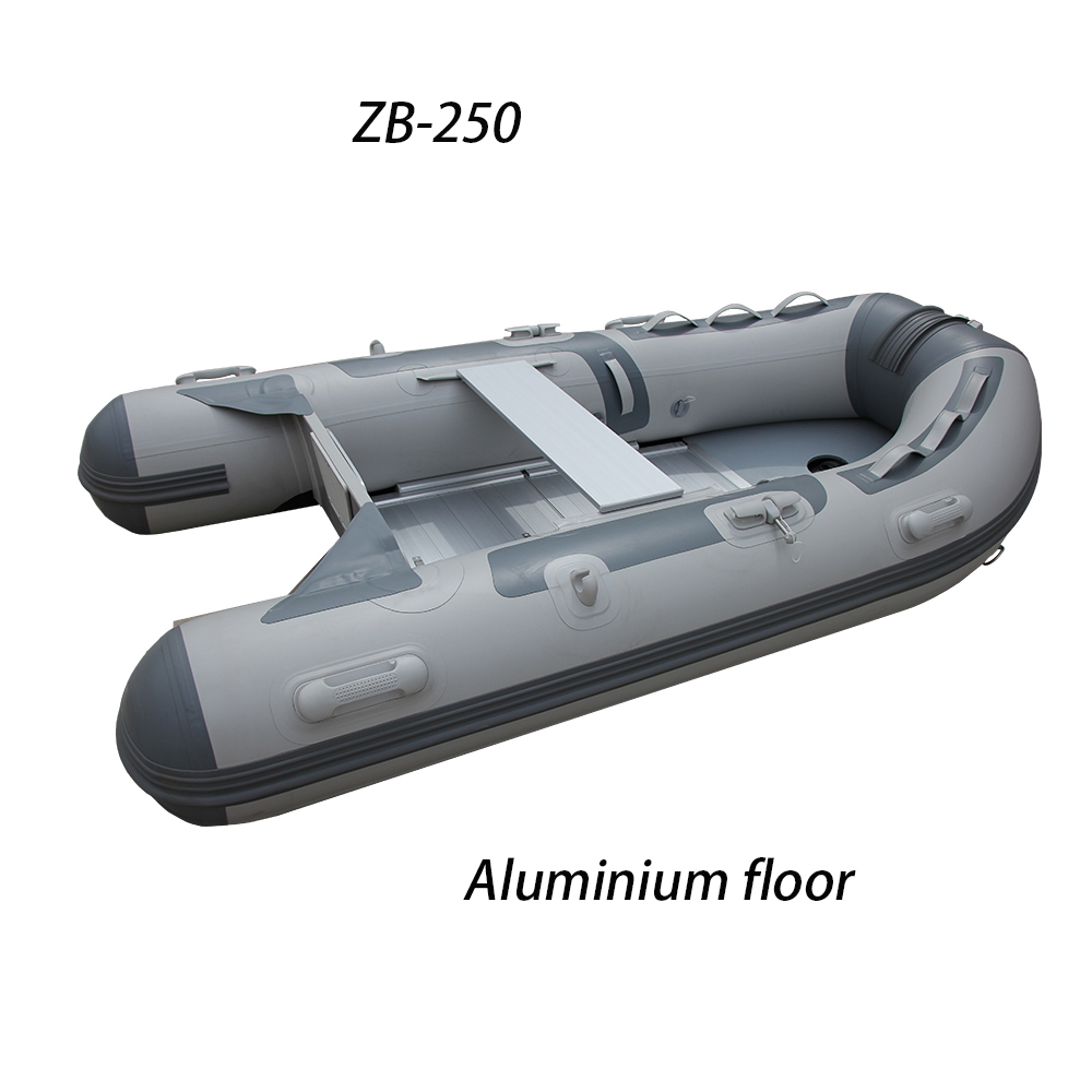 Light Grey And Dark Grey Pvc Rowing Boats 1 Person Fishing Boat Zb-250 supplier