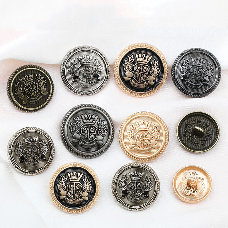 Custom Overcoat Round Metal Shank Uniform Buttons manufacture