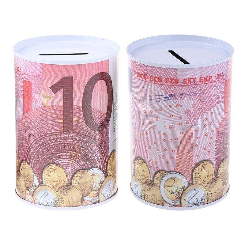 Custom money tin box coin saving tins round piggy bank sublimation piggy bank metal piggy bank money saving box details