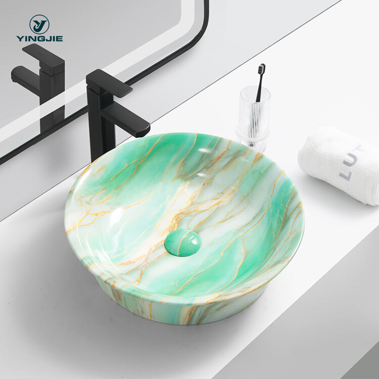 high quality colorful marble wash basin bathroom hand wash sink for hotel manufacture