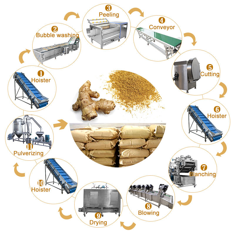 Ginger powder processing production line