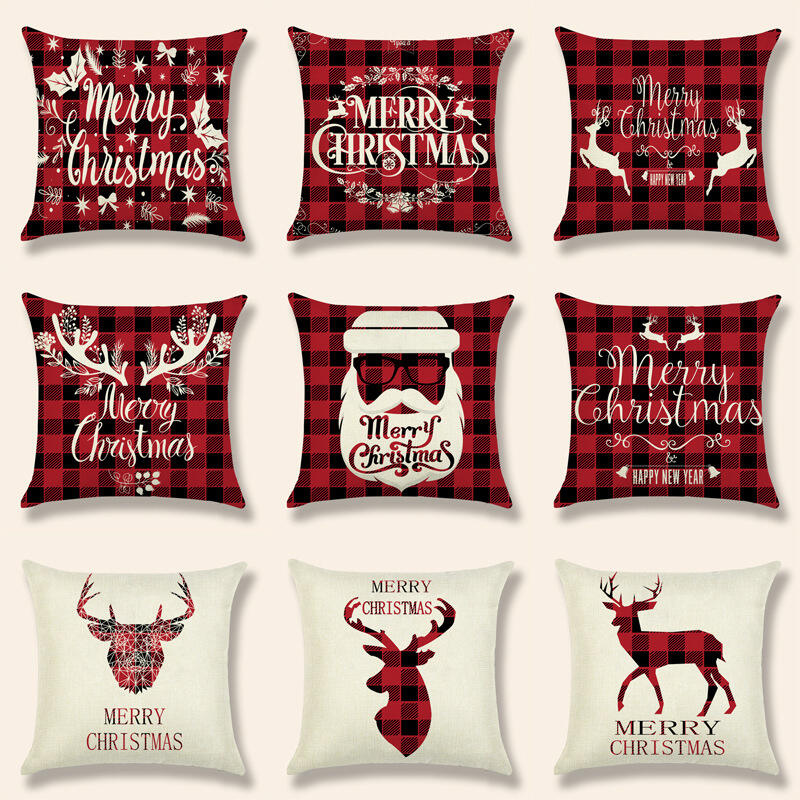 Christmas cushion cover 45*45 Pillowcase sofa Cotton Linen covers Home Decor Pillow cases factory