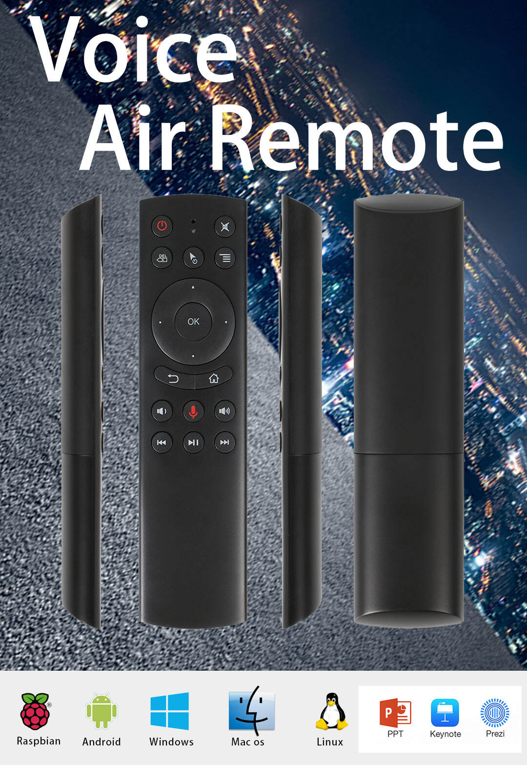 G20S Voice Remote Control Fly Air Mouse 2.4G Wireless Microphone Remote with 6 axis Gyroscope optional details