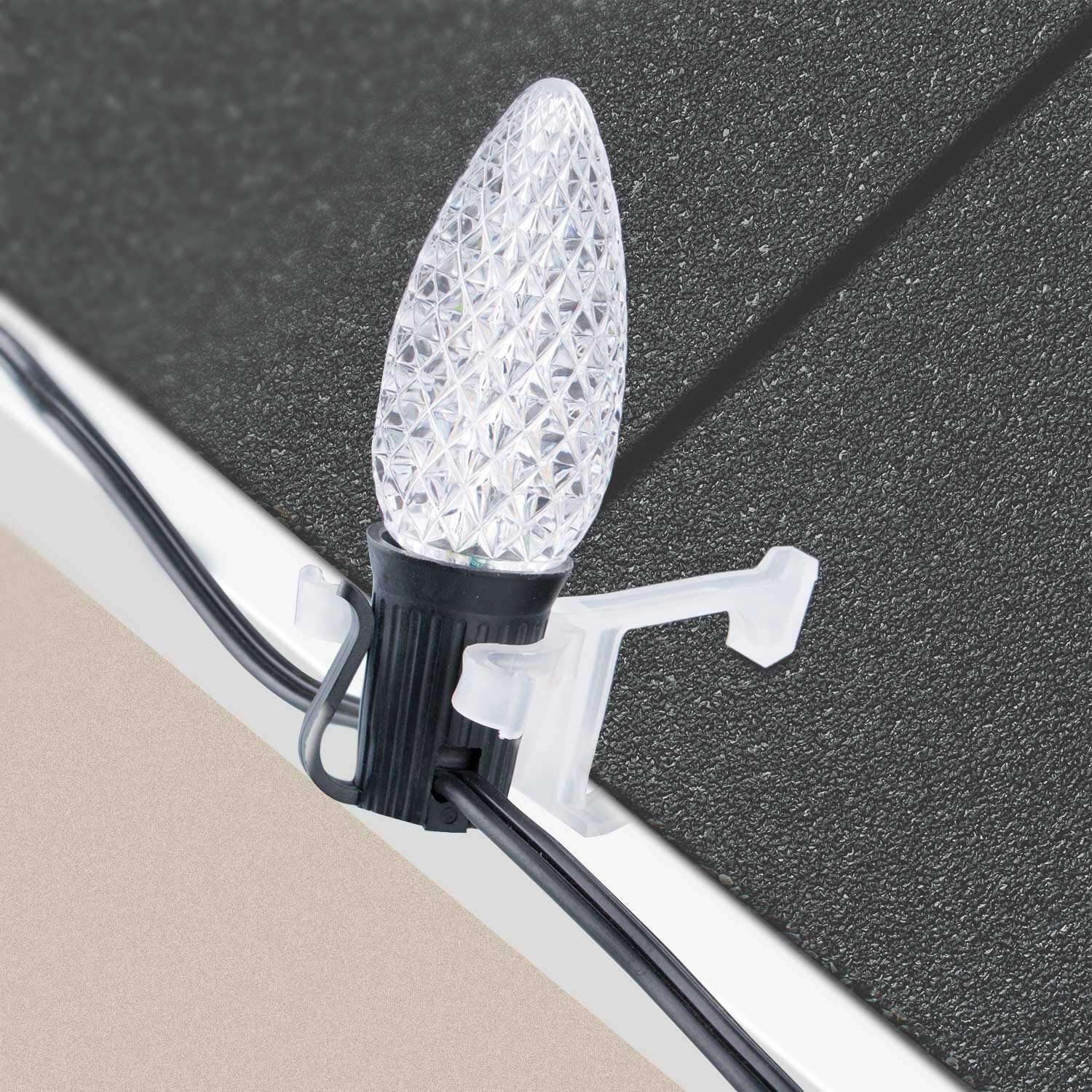 Outdoor C7 C9 Light Mounting Roof Gutter Plastic PVC Black Clips supplier