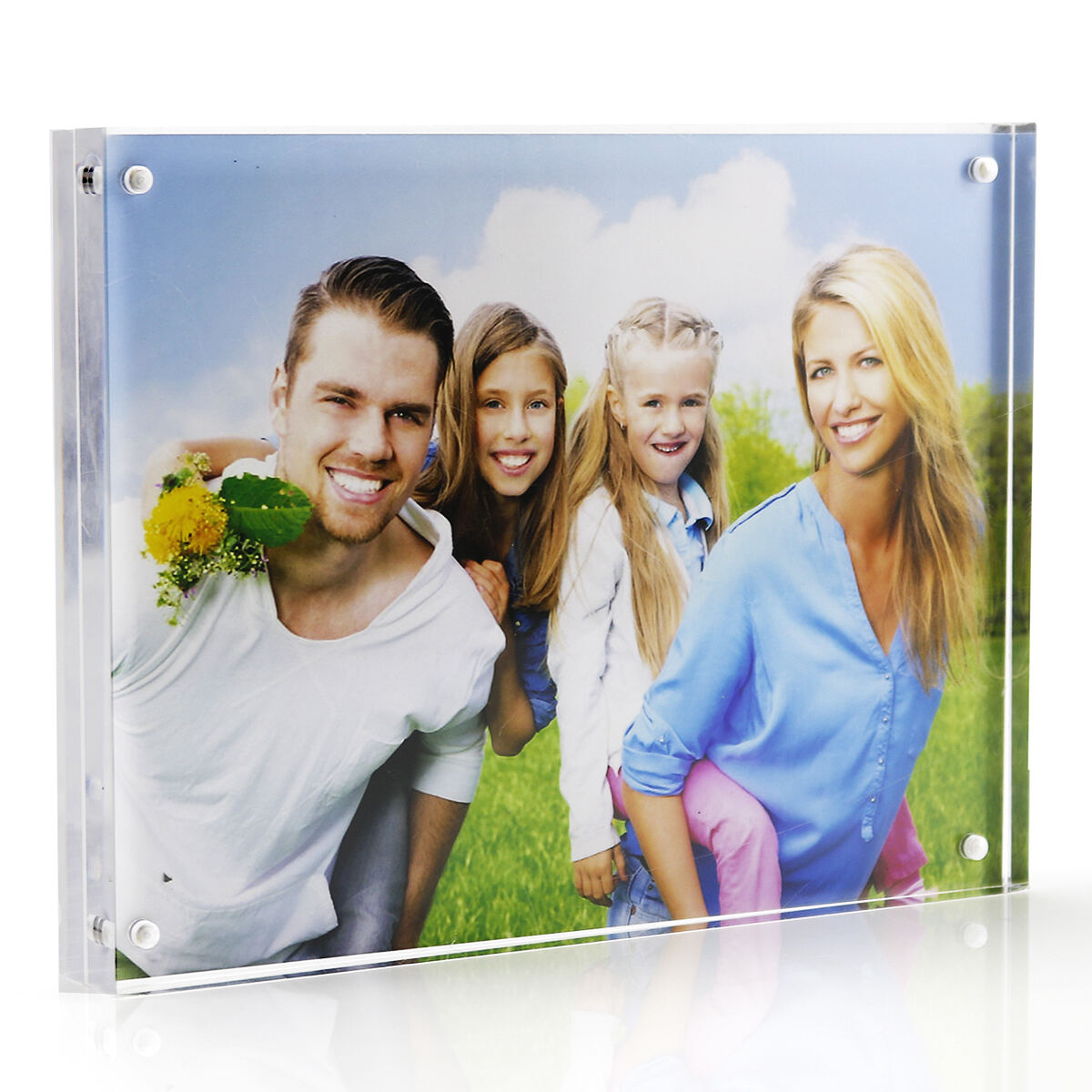 Acrylic Picture Frame Clear Free Standing Desktop Acrylic  magnetic Photo Frame details