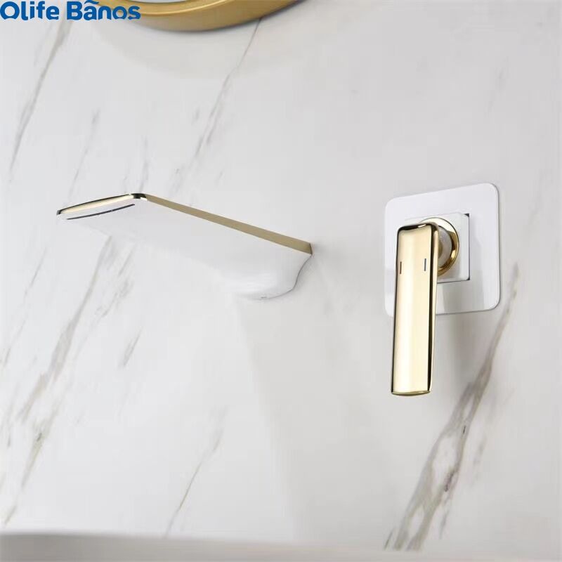 Kaiping new design brass concealed wall mounted cold and hot water single handle faucet wash basin mixer basin faucet details