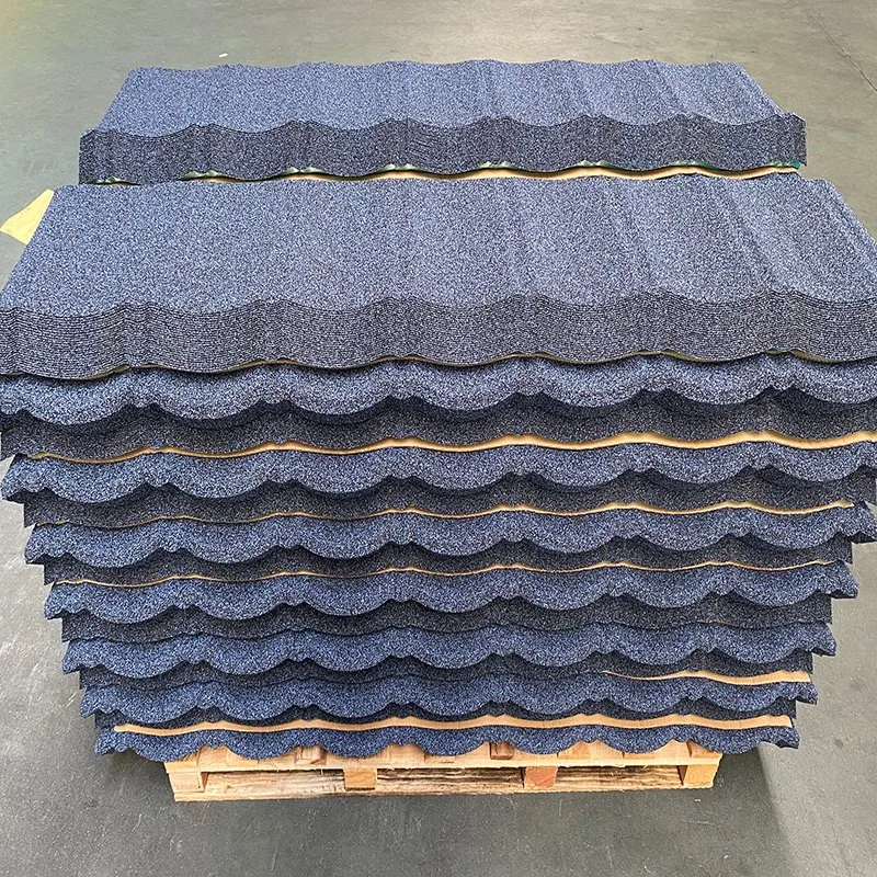 High quality  Stone Coated Metal  0.3mm Bond/ARC Tile Style Stone Chip Roof Tile Factory Price for Saudi Arabia factory