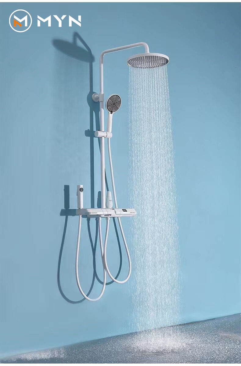 TikTok Same Style Shower Set High Quality Piano Key Shower Set Thermostatic Bathroom Shower Faucet Set details