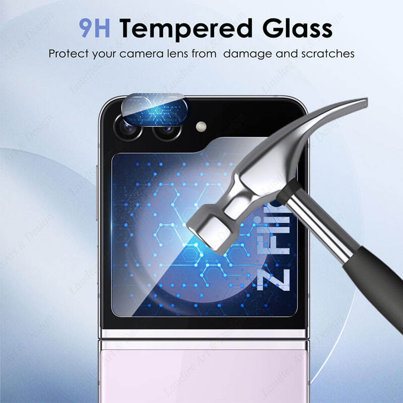 Laudtec GHM013 Lens Protection High Definition Tempered Glass Protector Samsung Screen Protectors For Galaxy Z Flip 5