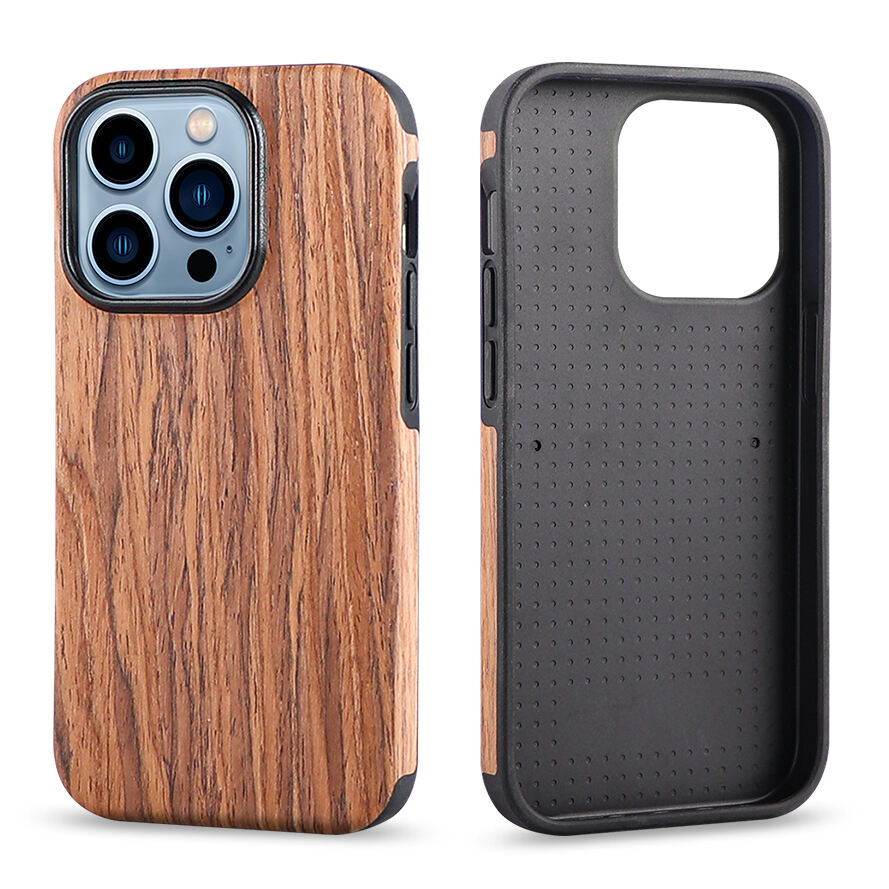 Laudtec Natural Wood TPU Hybrid Case for iPhone 14 13 12 Series Wooden Phone Case Slim Wood Case Mobile Back Cover factory