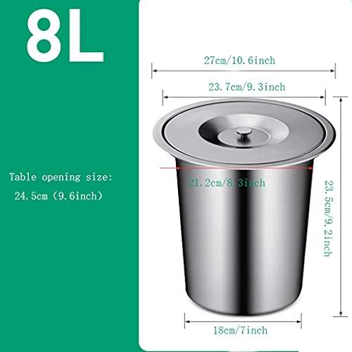 Hidden 304 Stainless Steel Kitchen Sink Trash Can Cabinet Countertop Recessed Trash Can Built In Waste Bin details