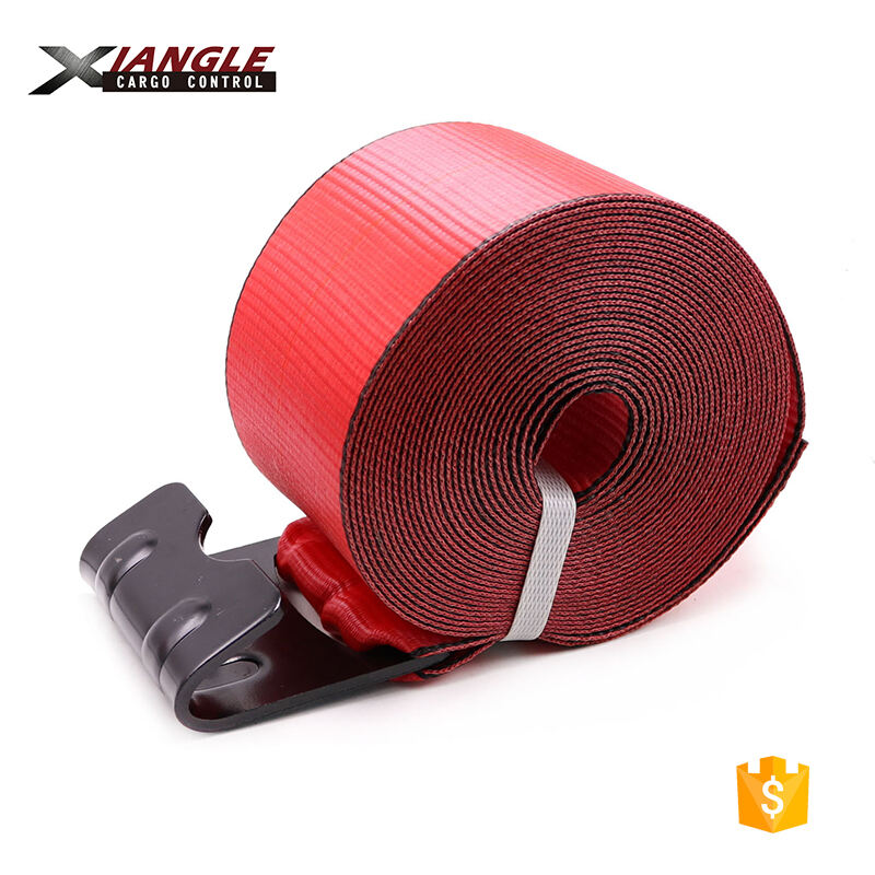 OEM High Quality 4 inch 100mm Flatbed Truck Cargo Load Securing Strap Winch Strap Winder with Flat Hook for Trailer supplier