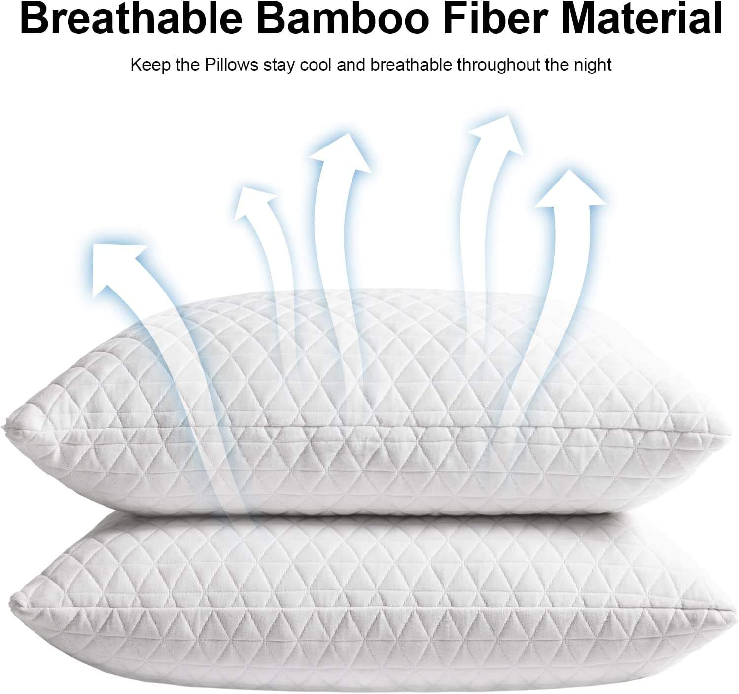 Good quality Custom logo Shredded luxury bamboo memory foam pillow for Side and Back Sleeper factory