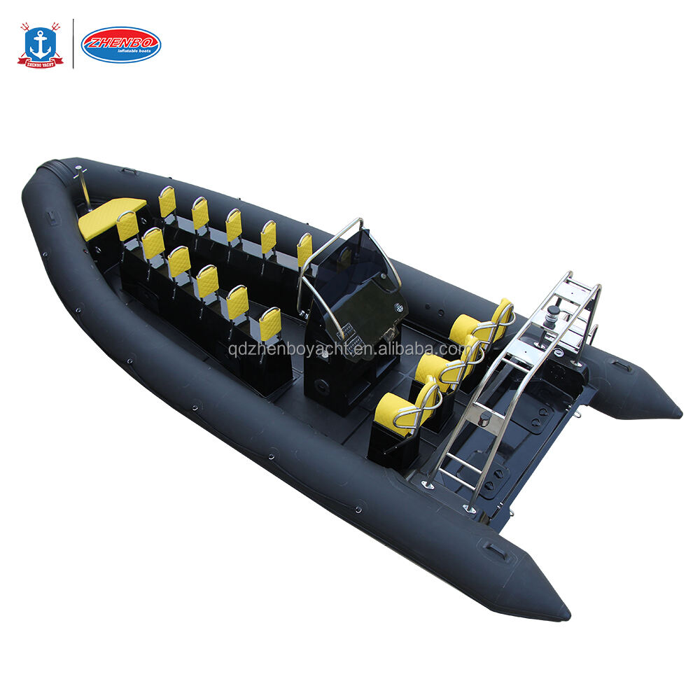 Inflatable Rib-Boat 700 23ft Luxury Orca Hypalon Rib Boat Fiberglass 12 Persons Rigid Inflatable Boat factory