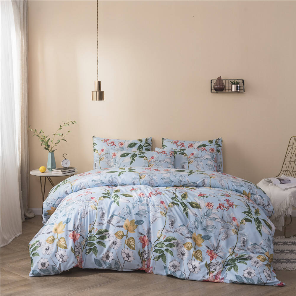 wholesale environmental printing 100% polyester fabric bedding set manufacture