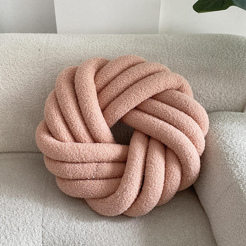 OEM Knot Pillow Square Ball  Decorative Knot Throw Pillows with Soft Lamb Fleece Fabric for Couch Bed  Knotted Home Decor factory