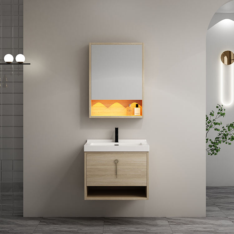 bathroom modern custom storage plywood wall cabinet bathroom vanity with mirror factory