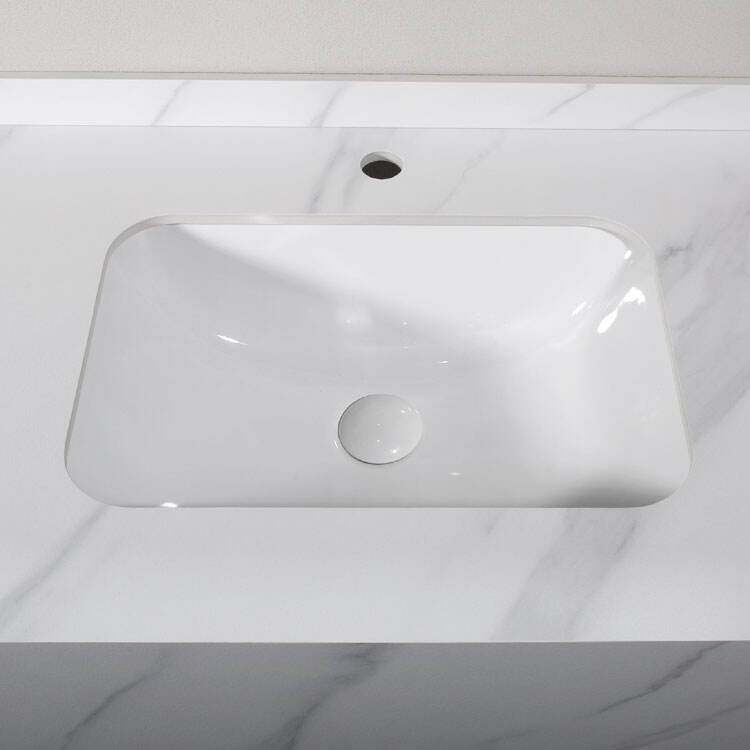 wall mounted bathroom double Sintered Stone vanity with wash basin details