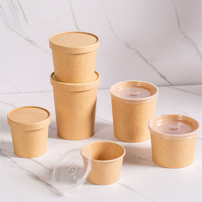 Strong kraft paper cup for hot soup packing