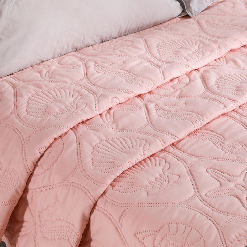 High Quality Custom Solid Color Quilted Bed Spread Summer Embossing ultrasonic quilts factory