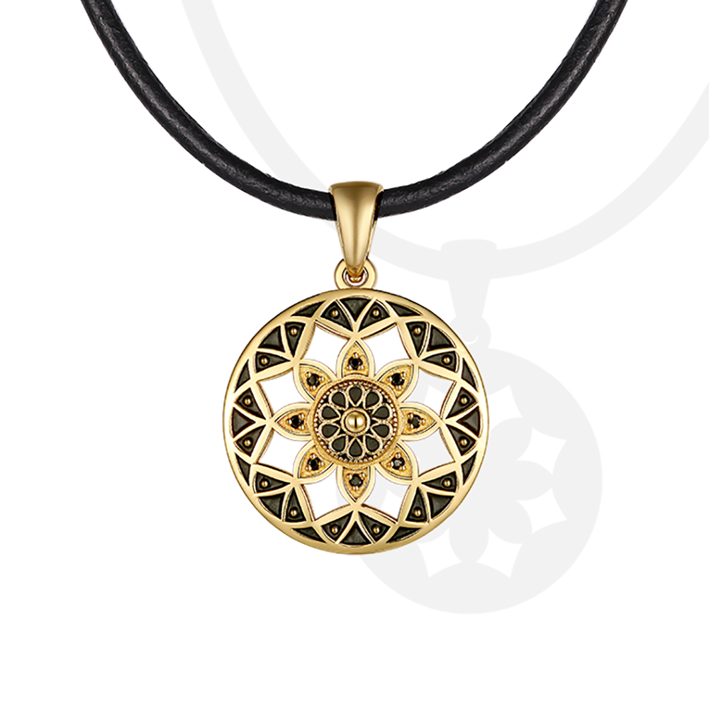 Nice design 18k gold plating mandala pendant
