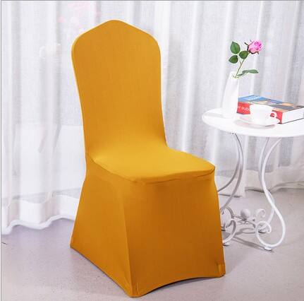 Wedding decoration golden ivory white back stains stretch cloth spandex chair cover