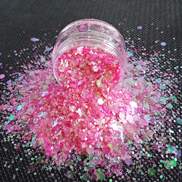 Hot pink Chunky glitter pot for Nail Face body &Crafts manufacture