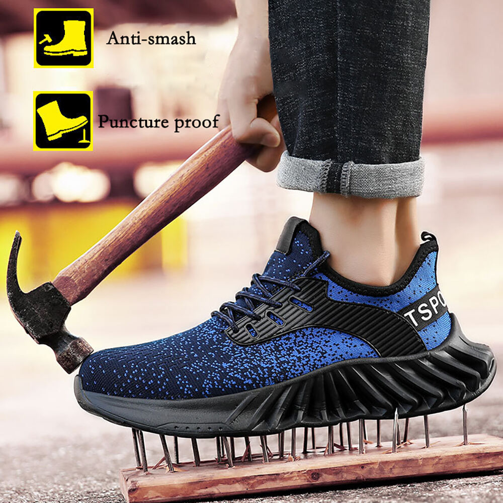 Fashion Anti-slip Steel Toecap Sport Lightweight Industrial Work Safety Shoes for Men Women details