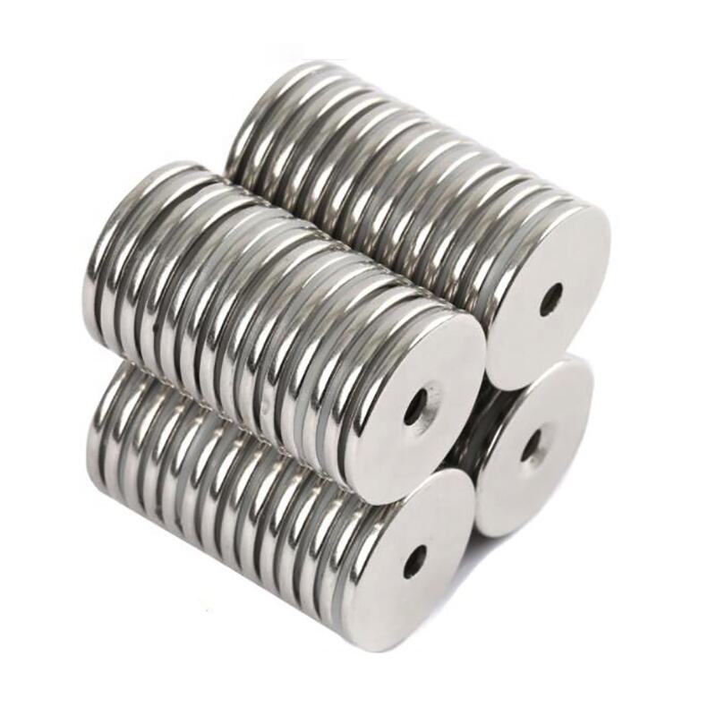 Strong magnetic force round neodymium magnet with countersunk hole for screw details