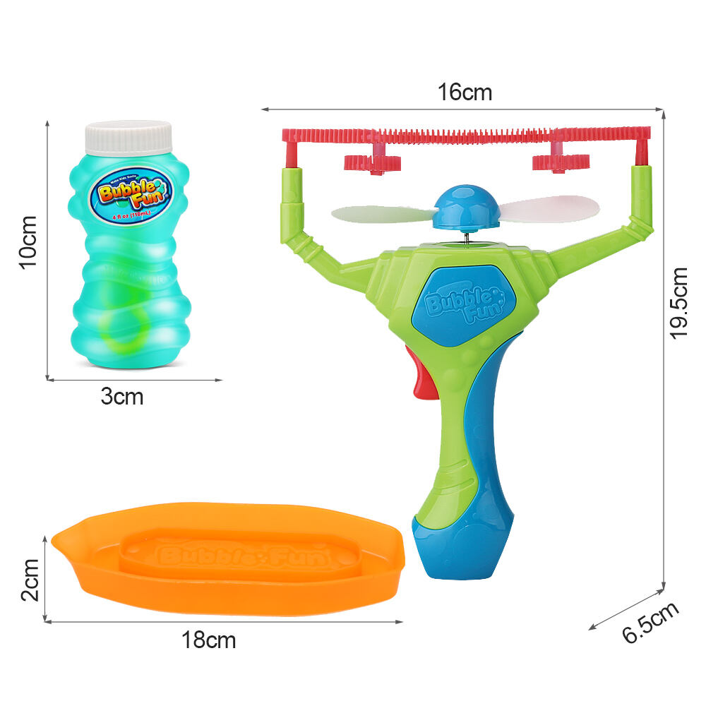 Battery Operated Toy Bubbles Blaster , Bubble Wand for Kids , Bubble Blower Fan w/ 4oz Solution and Dipping Tray