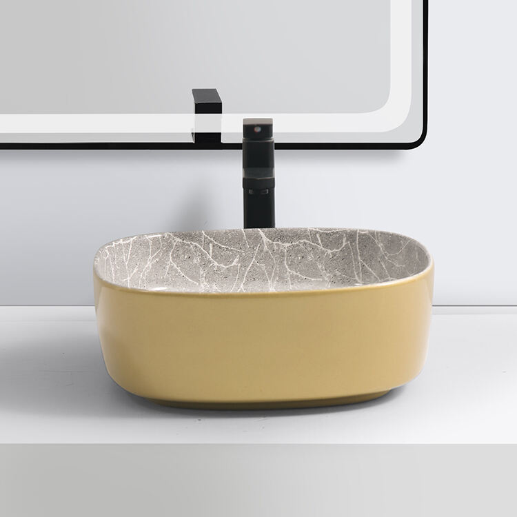 ceramic sanitary wares art marble sink art basin gold wash basin for bathroom details