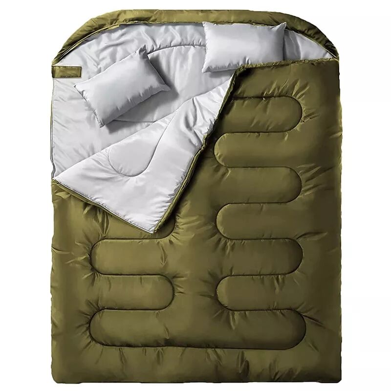 Factory direct all season camping hiking sleeping bag backpack double sleeping bags with pillow manufacture