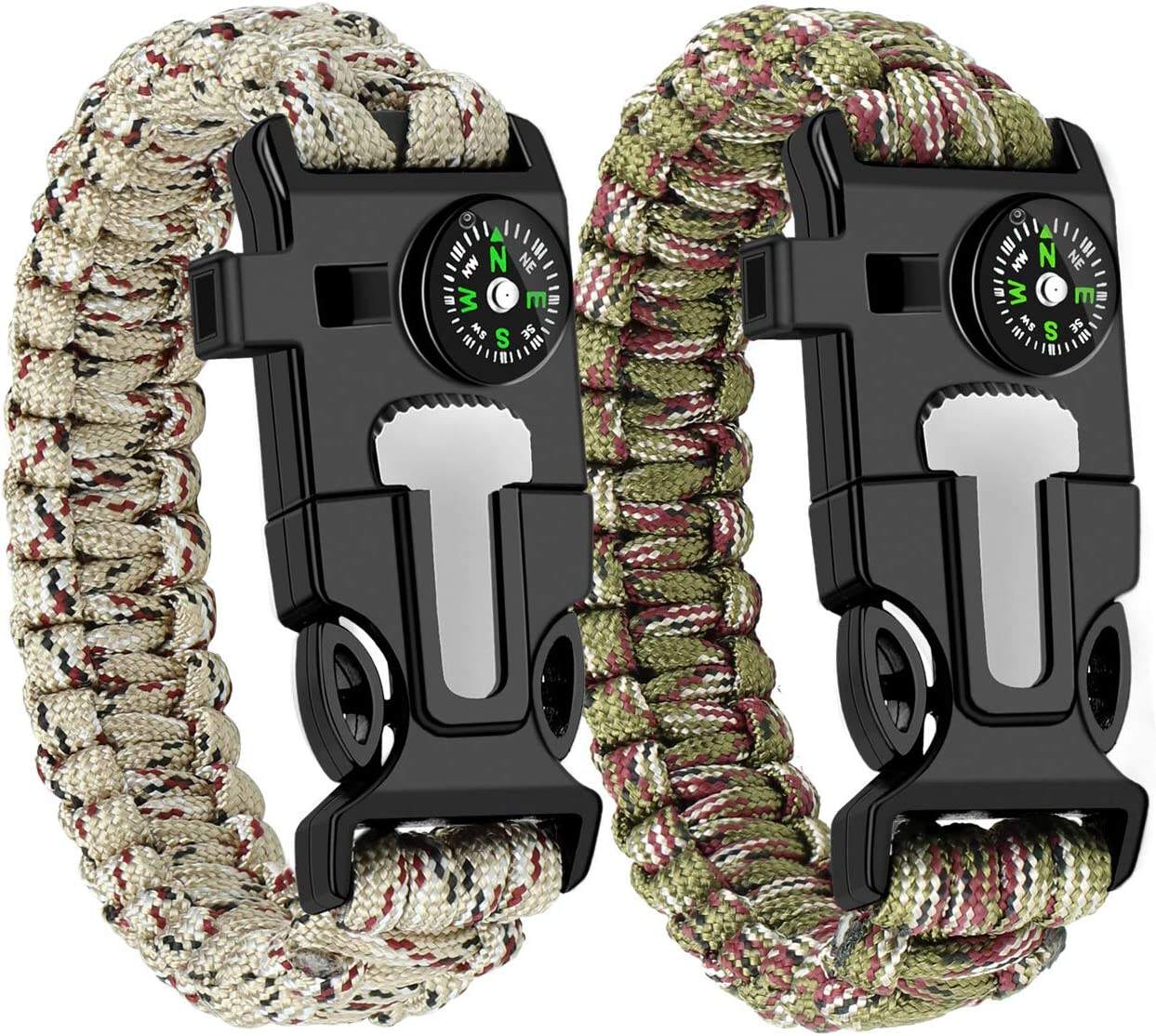 Anthrive Adjustable Paracord Survival Bracelet With Fire Starter Loud Whistle Perfect for Hiking Camping Fishing and Hunting manufacture