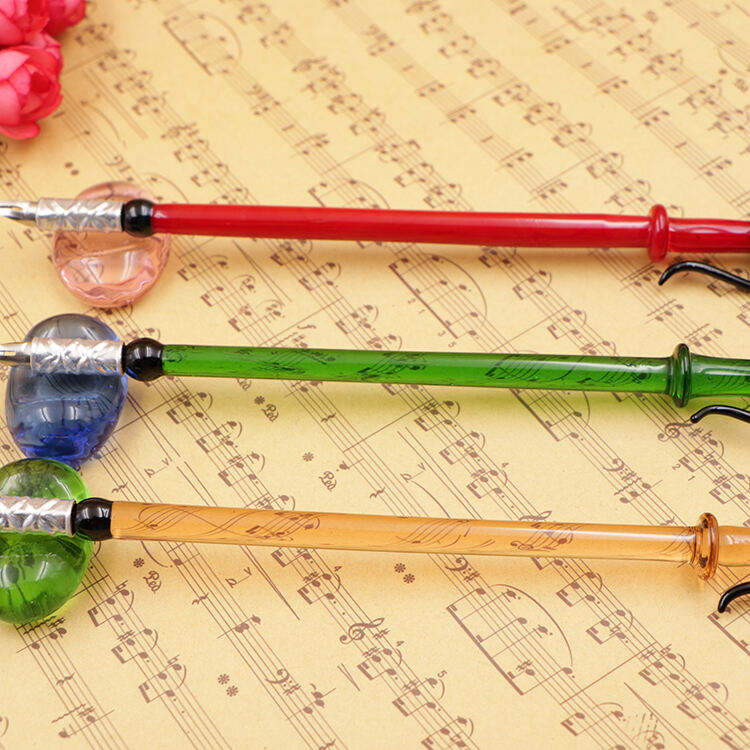 Handmade Borosilicate Murano Glass Dip Pen Holder factory