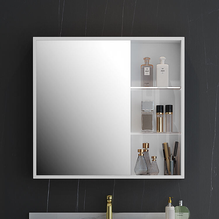 bathroom wall hung cabinet vanity wooden panel with mirror and ceramic basin manufacture