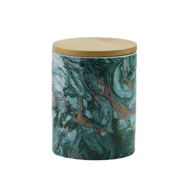 Fashionable Ceramic Sublimation Cylinder Design Container Round Shape Candle Jar details