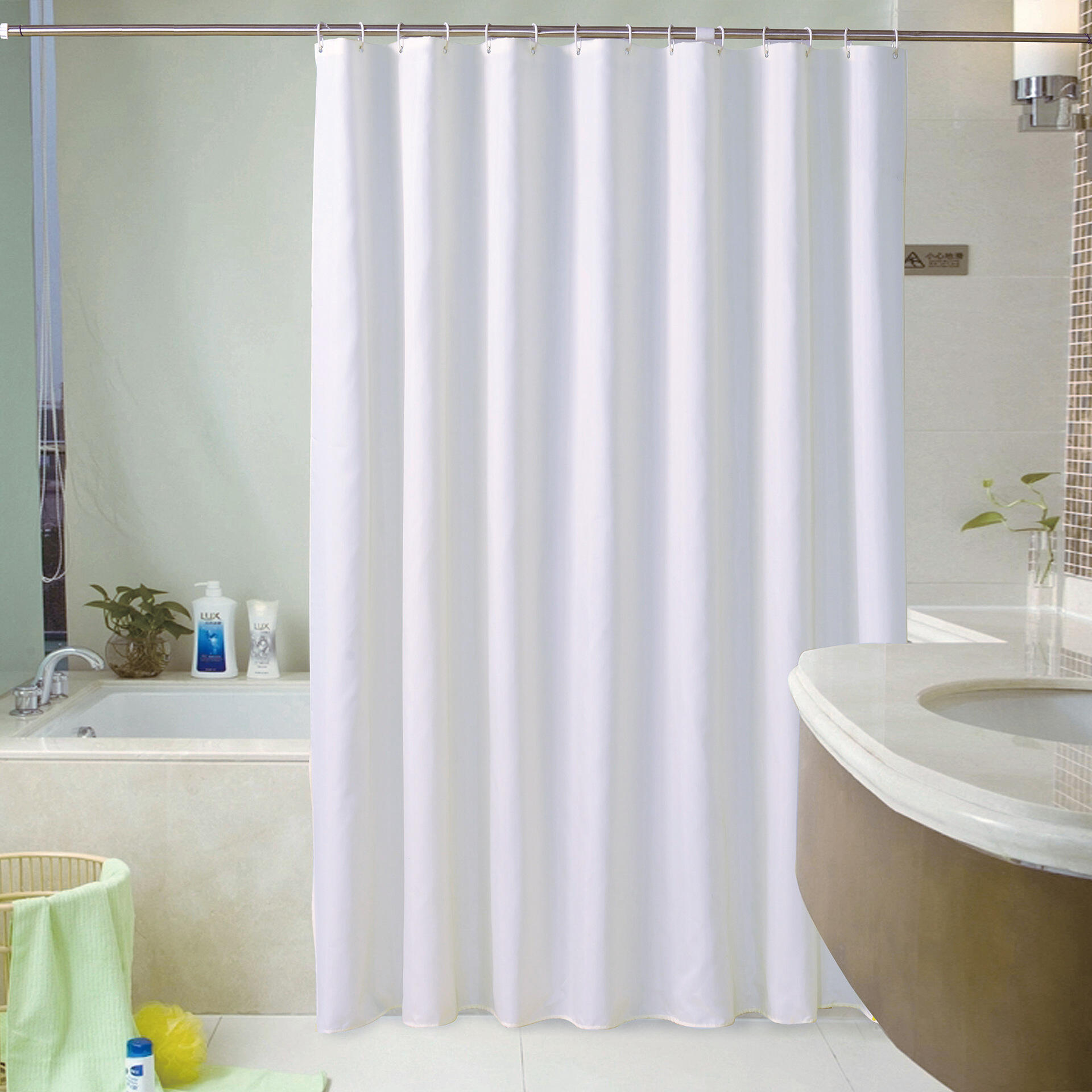 Wholesale Customized Luxury Hook Design Waterproof Bathroom Peva Shower Curtain