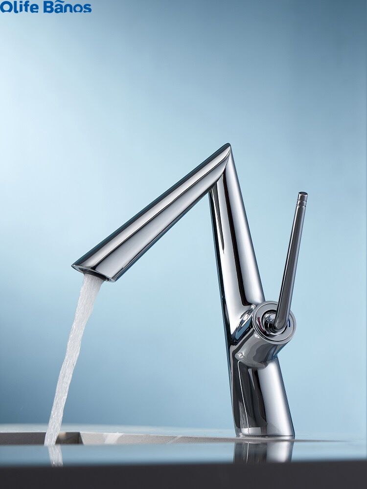 High Quality White Basin Faucet Deck Mounted Single hole Handle Tap Hot and Cold Mixer Tap With Art Style Brass manufacture