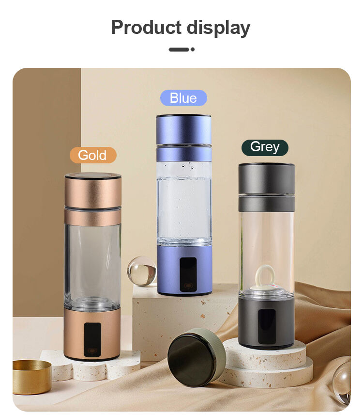 New Electrolyzed Water Cup Smart Portable Hydrogen Production Bottle 5000ppb Hydrogen-Rich Water Cup with Touch Screen factory