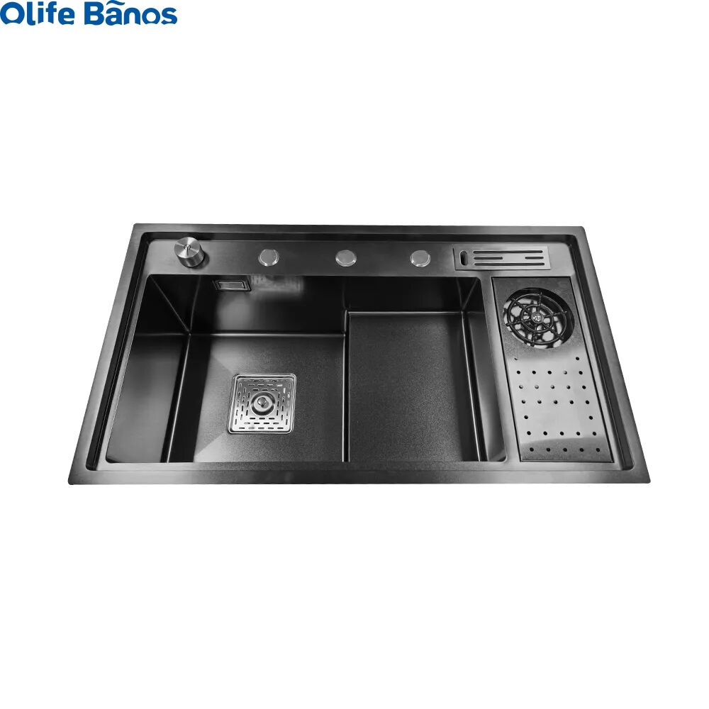 Olife Banos 32 Inch Black Drop-in 304 Stainless Steel  Kitchen Sink Workstation With High-pressure Cup Washer Stainless Steel supplier