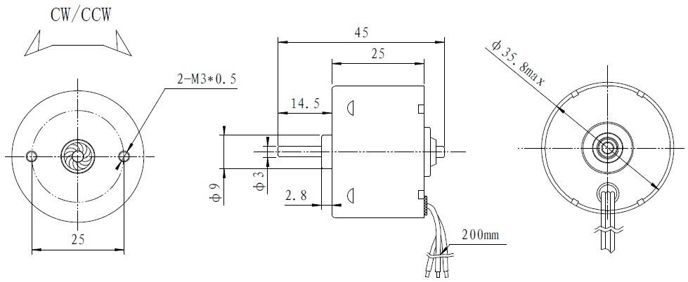 Newest Style DSD-BL3650 China Manufacturer 6V 12V 24V 2500~6000rpm Brushless DC Motors for Medical Equipment factory