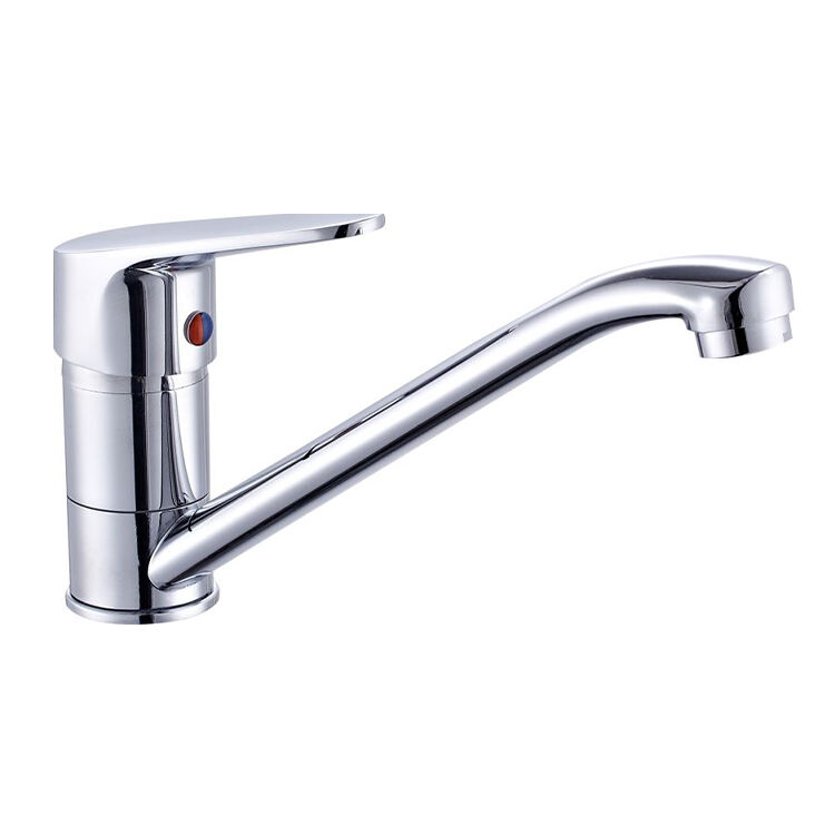 New design single lever water long spout water sink modern brass chrome kitchen taps white faucet for kitchen sink details