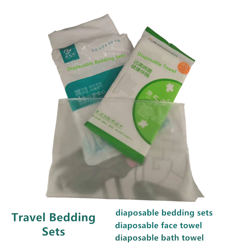 Hot Sale Biodegradable Disposable 3pcs Bedding Set Face Bath Towel Good Price To Travel manufacture