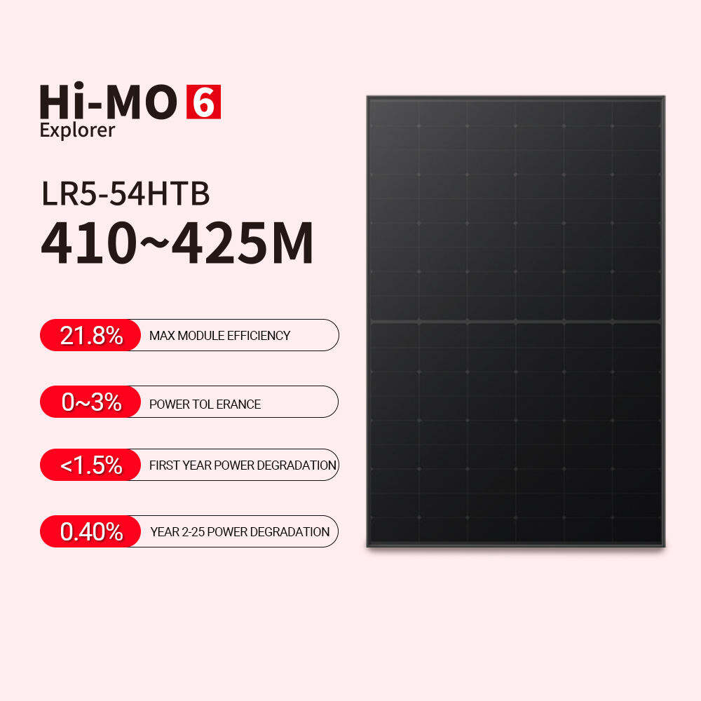 LONGi Explorer Hi-MO 6 LR5-54HTB 410-425M All Black Solpaneler 410W 415W 420W 425W longi solpanelsdetaljer