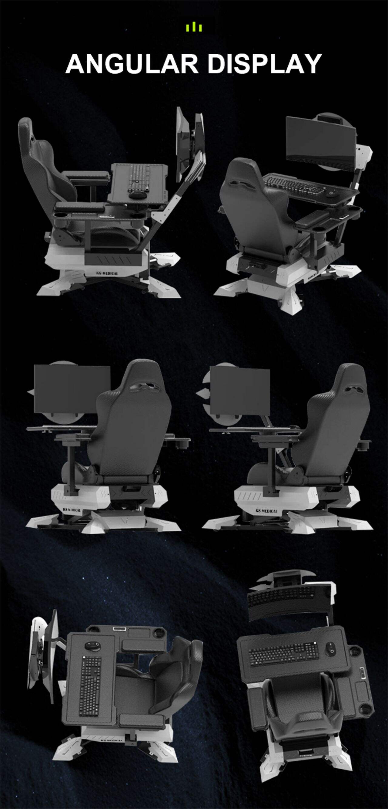 KSM-GCN2 Fully Recline Gaming Chair Cockpit Gaming Gamer Desk and Chairs Zero Gravity Design Best Chair Most Comfortable details