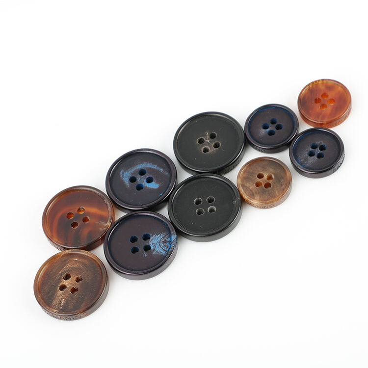 Fashion 4 holes high grade real buffalo horn button for suit