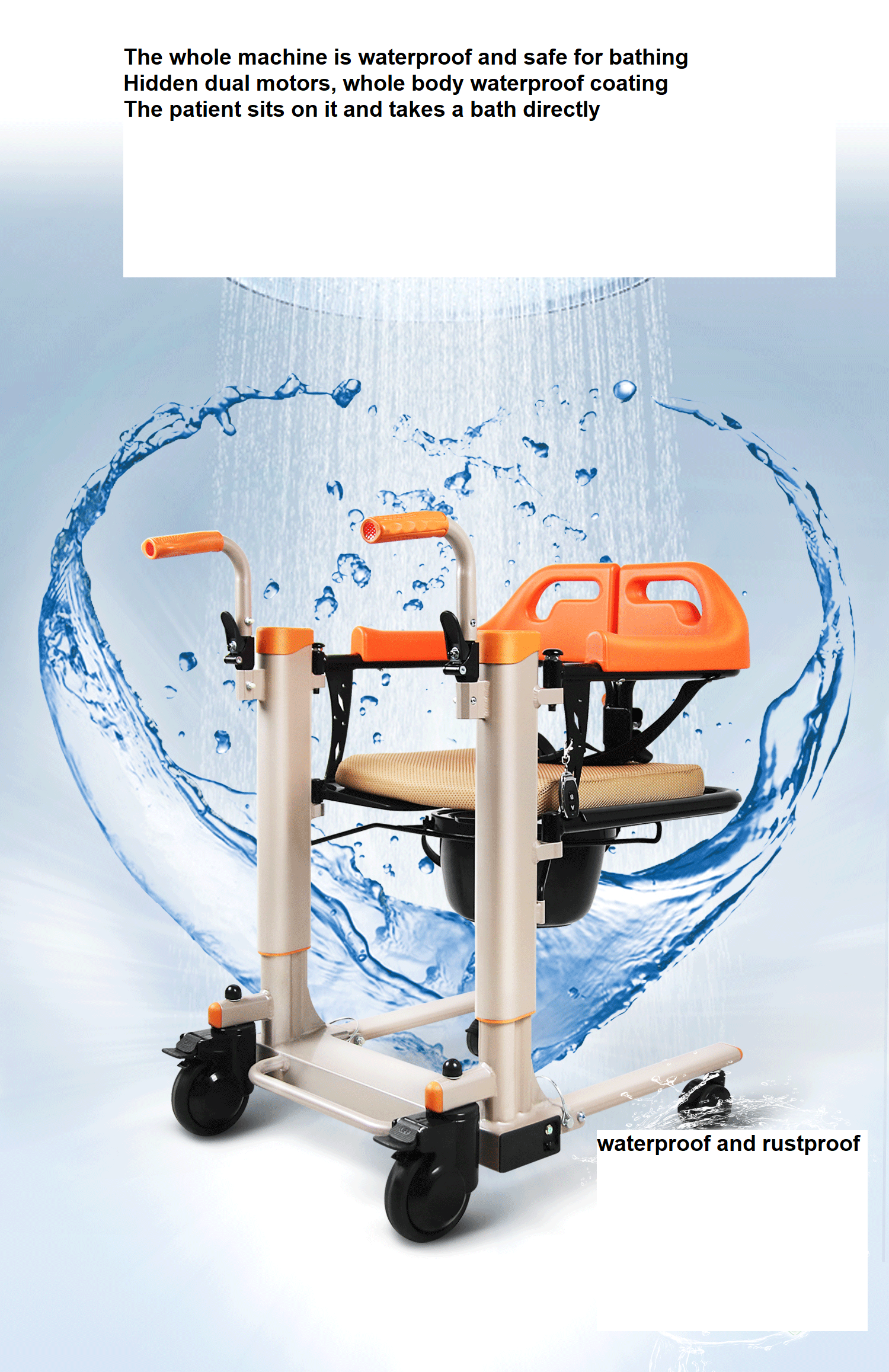 Lift electric lift Patient Transfer Chair with Commode for Disabled waterproof design lightweight aluminum electric lift- BZ-L11 supplier