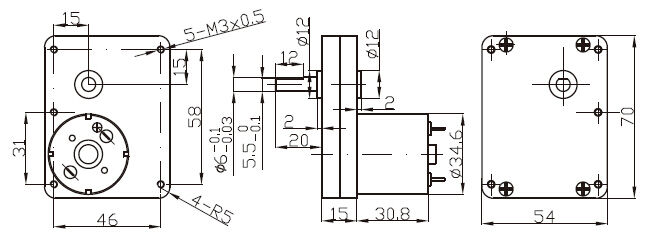 small motor 90 degree shaft gearbox 12V 24V dc gear motor manufacture