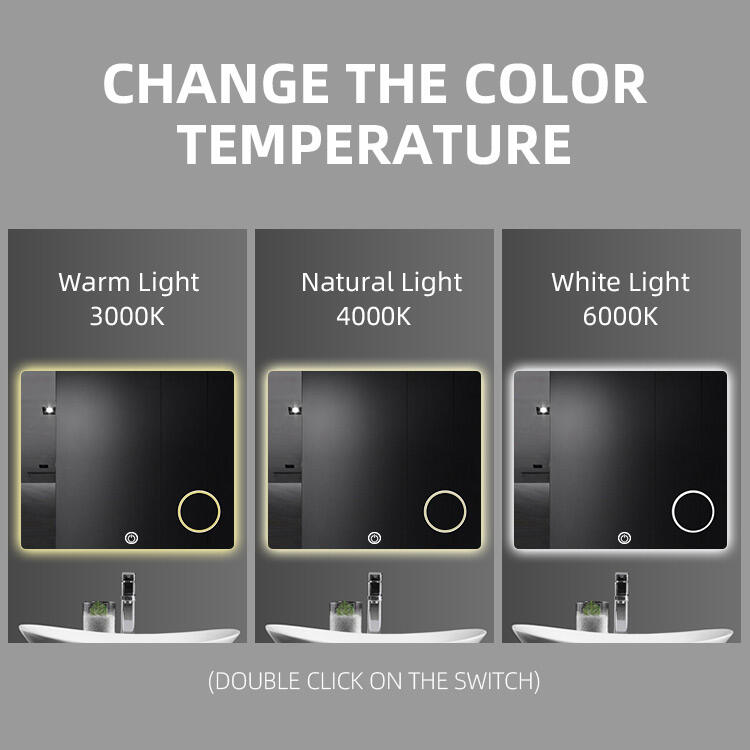 ETL CE SAA Bathroom Backlit Switch Touch Screen Mirror Light LED Illuminated Wall Mounted OEM Smart Mirrors details